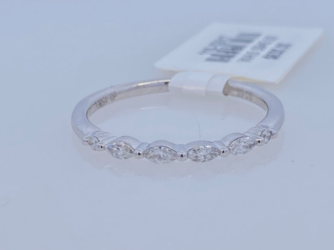 14K White Gold 0.16ct Diamond Bubble Women's Wedding Band