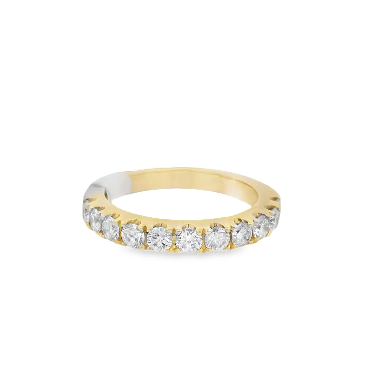 14K Yellow Gold 0.92ctw Round Diamond Women's Wedding Band