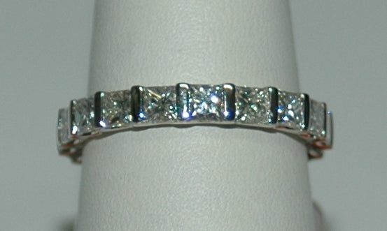 18K White Gold 2.43ct Diamond Bar Set Eternity Band