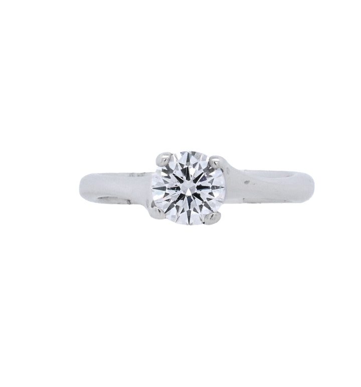 18K White Gold 0.71ct Round Diamond Solitaire Engagement Ring