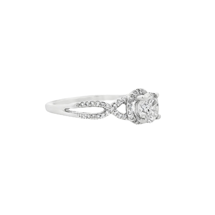 14K White Gold Round Diamond 1.00Ct Solitaire Engagement Ring