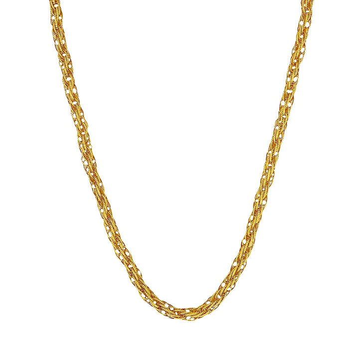22K Yellow Gold Indian Multi-Link Chain Necklace 24