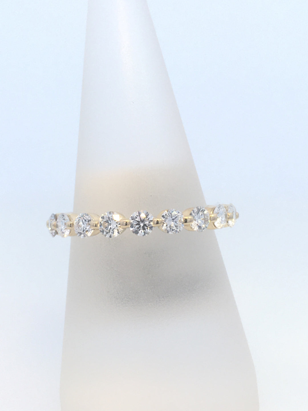 14K Yellow Gold 0.93ct Round Diamond Bubble Band