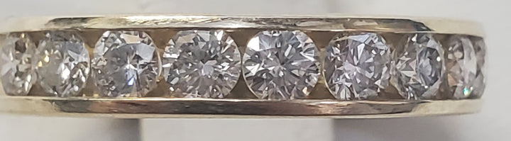14K Yellow Gold 0.75ct Diamond Channel Women's Wedding Band