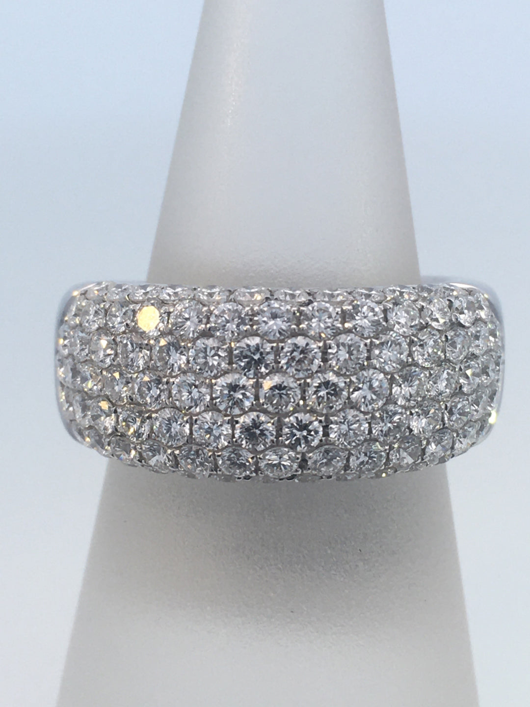 14K White Gold 2CT Micro Pave Diamond Wedding Band