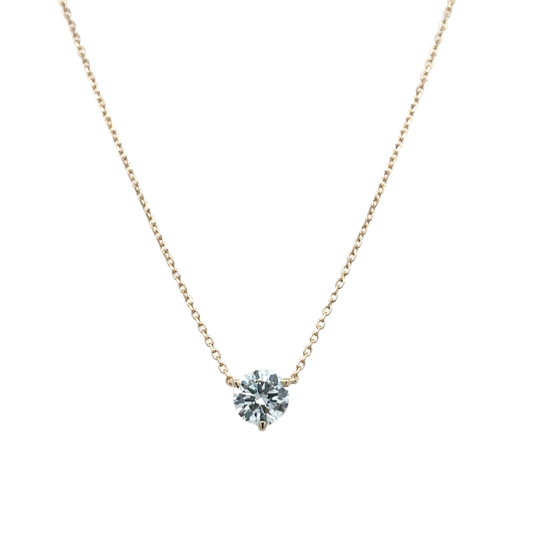 14K Yellow Gold Lab Diamond Pendant Necklace