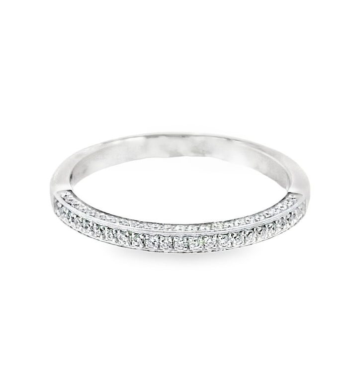 18K White Gold 0.27ct Diamond Micro Pave Wedding Band