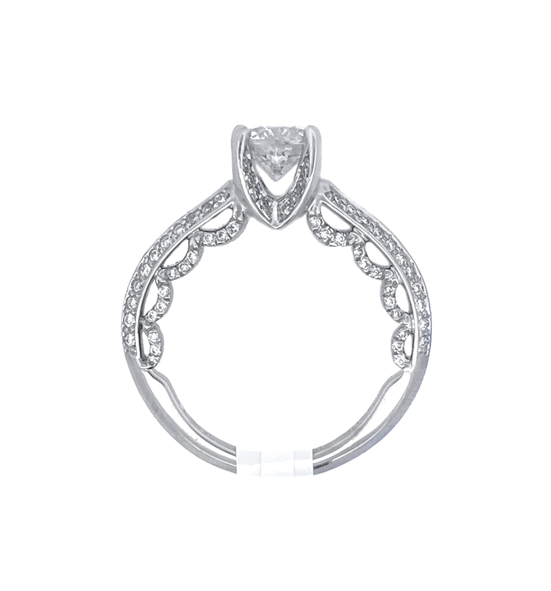 18K White Gold 1.40CT Vintage Diamond Engagement Ring