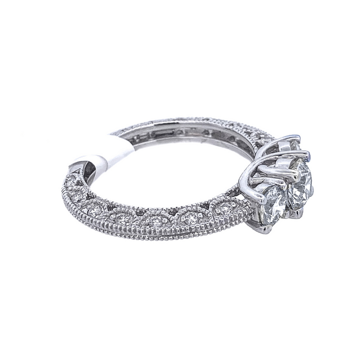 14K White Gold Diamond 1.25Ct Three- Stone Engagement Ring