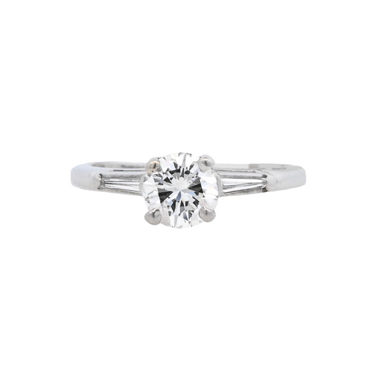 Platinum Round Diamond 0.50Ct Solitaire Engagement Ring