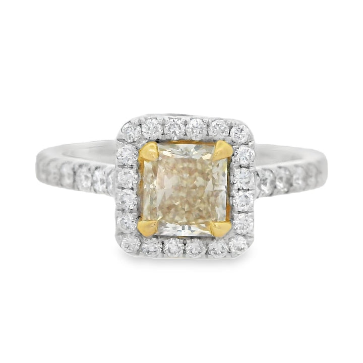 18K White Gold 1.00ct. Yellow Diamond Fashion Ring