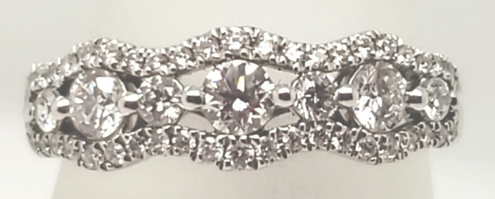 18K White Gold 0.65ct Round Diamond Women's Anniversary Band