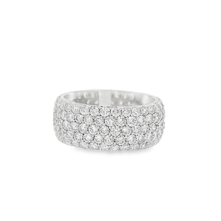 18K White Gold 3.81ct Round Diamond Pave Eternity Band