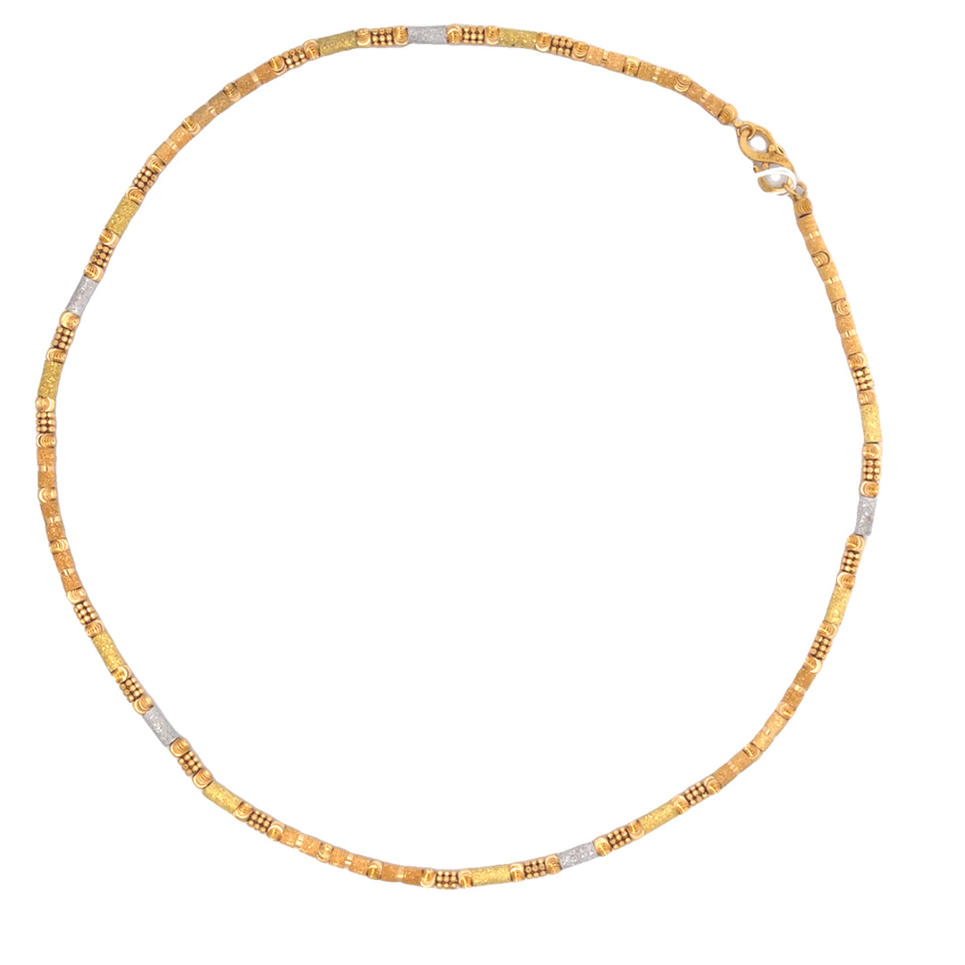 22K Tri-Color Gold Luxe Statement Necklace 18