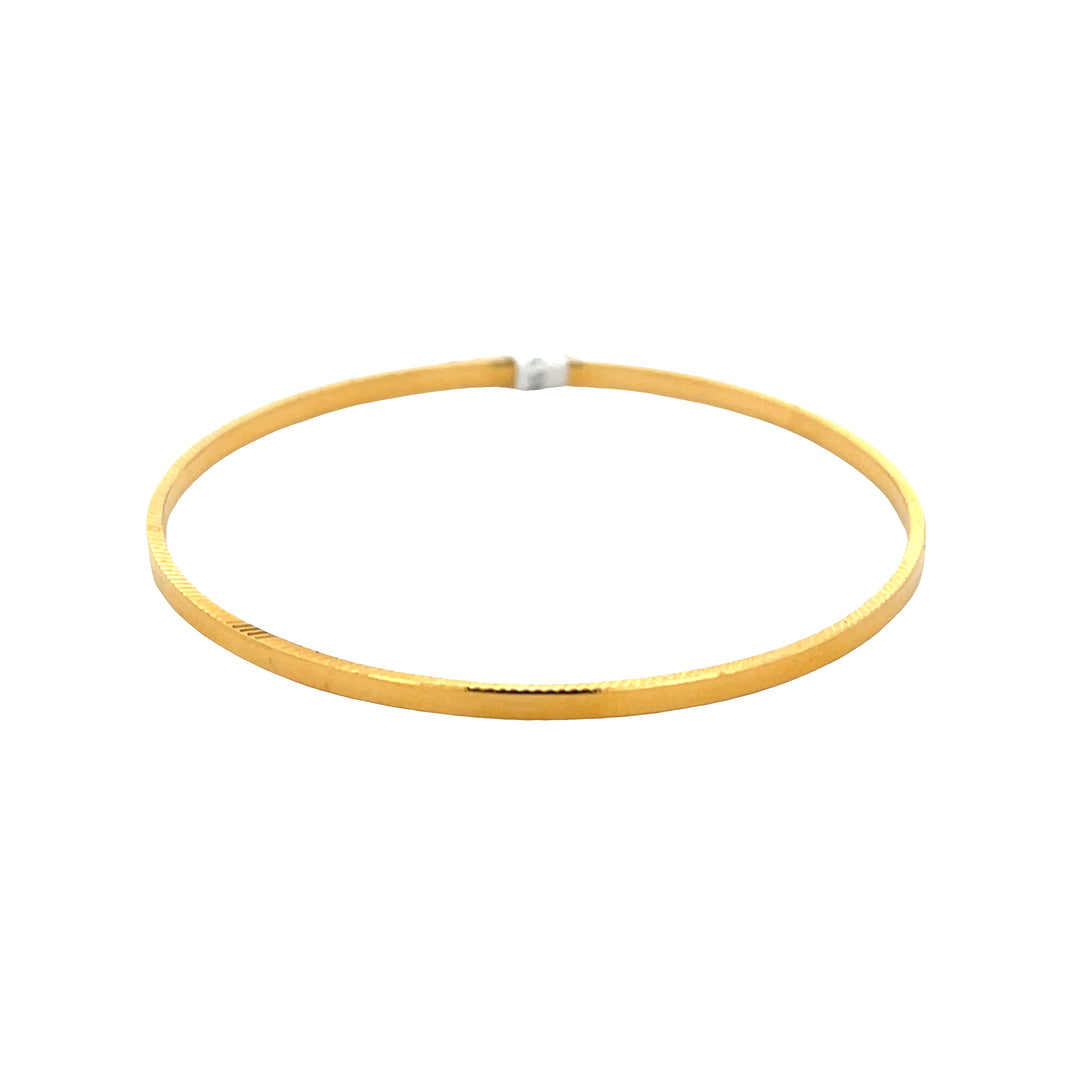 22K Yellow Gold Delicate Thin Bangle Bracelet
