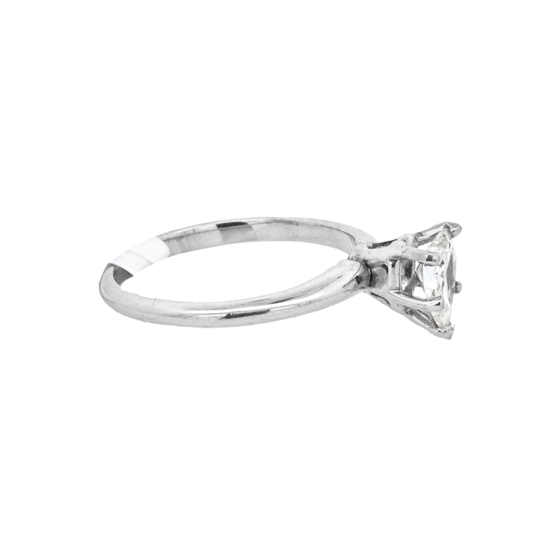 14K White Gold Heart Diamond Solitaire Engagement Ring