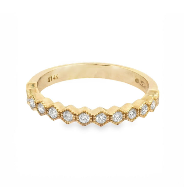14K Yellow Gold 0.23CT Diamond Stackable Wedding Band