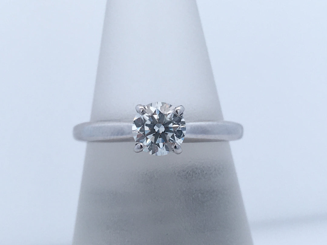 14K White Gold 0.52ct Round Diamond Solitaire Ring