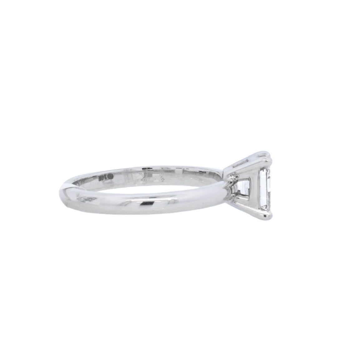 14K White Gold 1.00Ct Emerald Cut Diamond Solitaire Ring