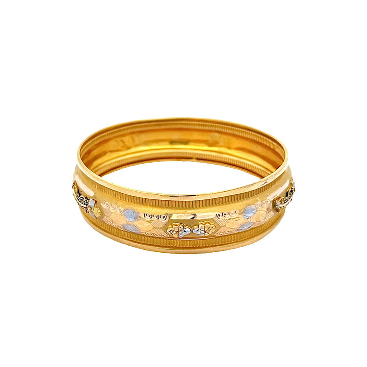 22K Yellow Gold Classic Solid Bangle Bracelet Elegant Design
