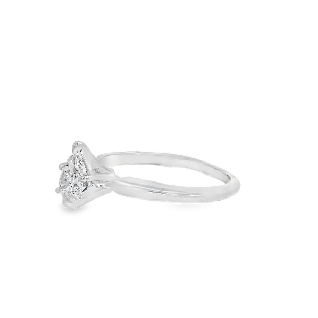 14K White Pear Diamond 0.55Ct Solitaire Engagement Ring