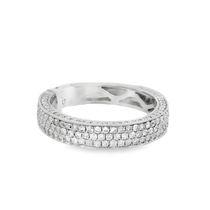 14K White Gold 0.83ctw Diamond Full Anniversary Band
