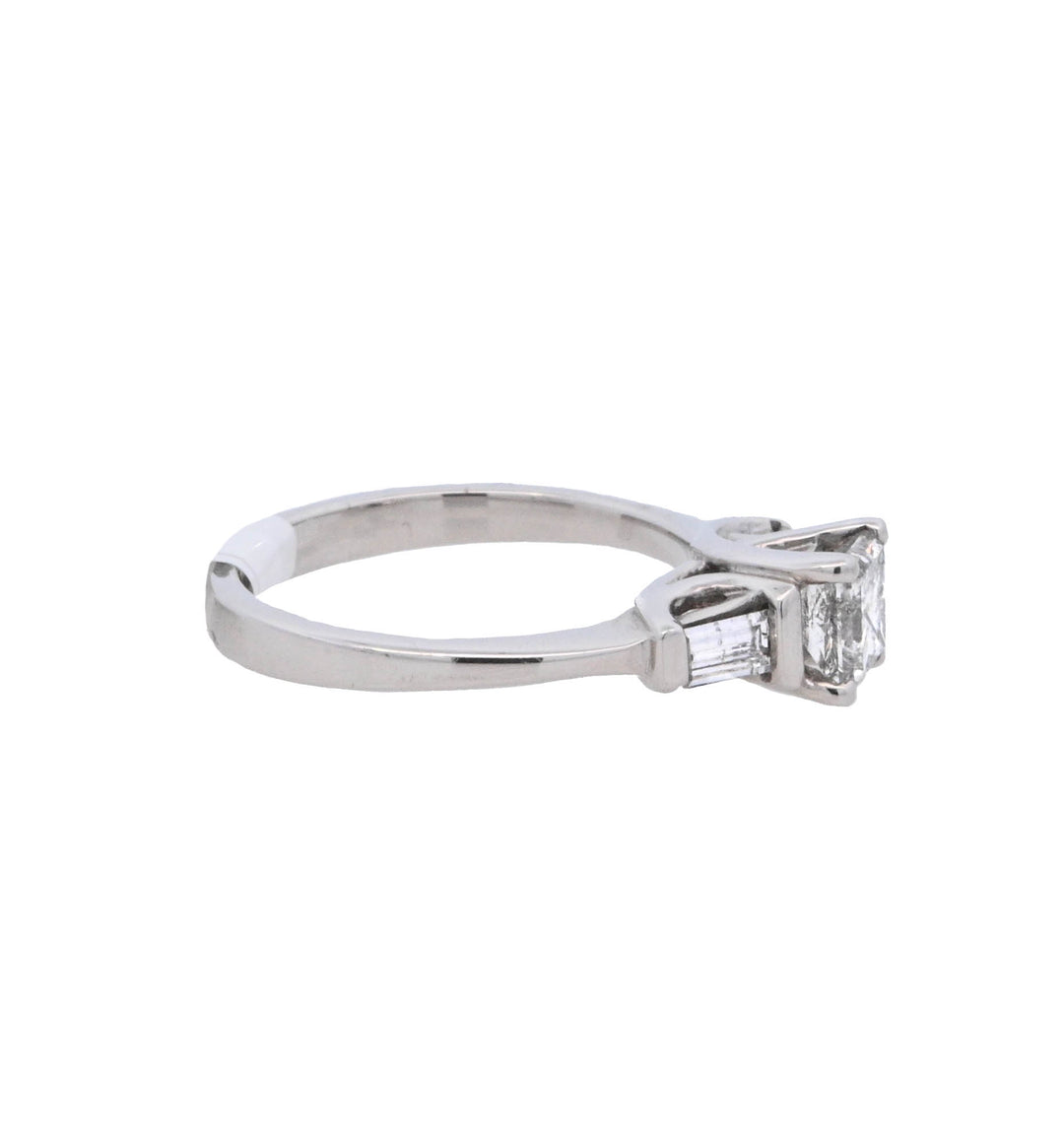 14K White Gold Princess Diamond Solitaire Engagement Ring