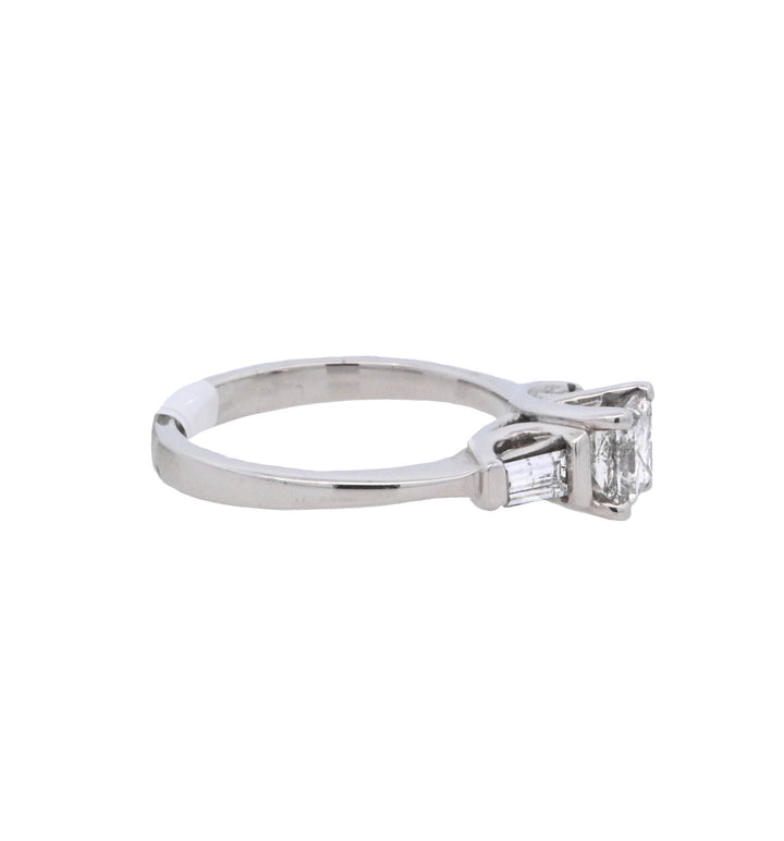 14K White Gold Princess Diamond Solitaire Engagement Ring