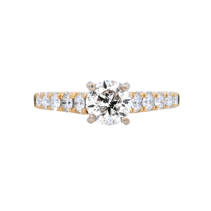 18K Yellow Gold 1.01ct Round Diamond Engagement Ring