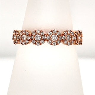 14K Rose Gold 0.62ct Diamond Anniversary Women's Wedding Band