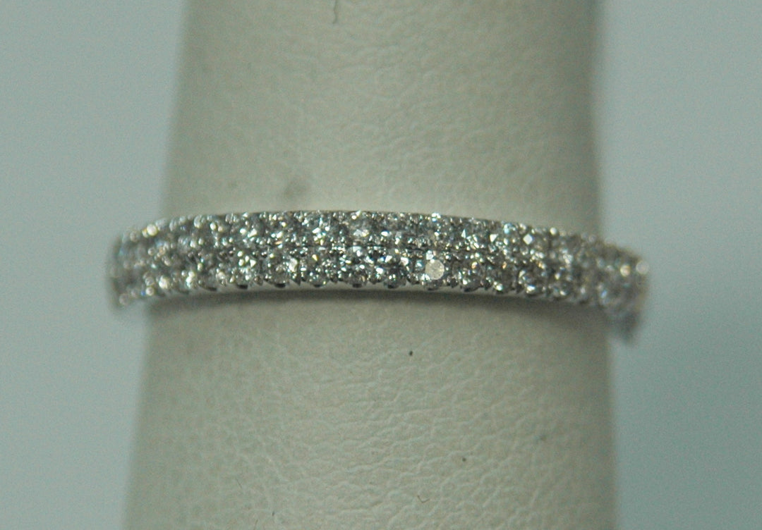 14K White Gold 0.20ct Diamond Micro Pave Women's Band