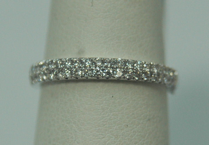 14K White Gold 0.20ct Diamond Micro Pave Women's Band