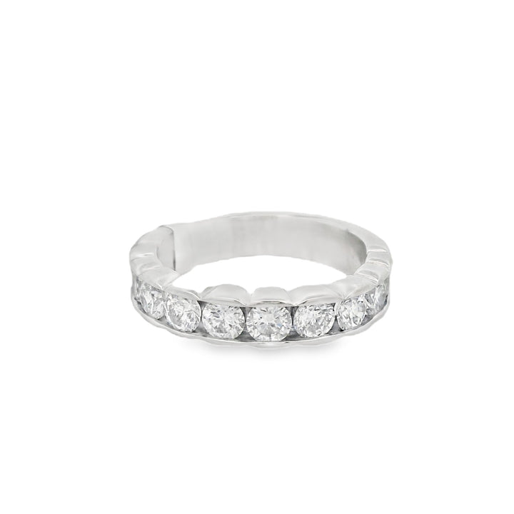 14K White Gold 1ct Round Diamond Women's Anniversary Band