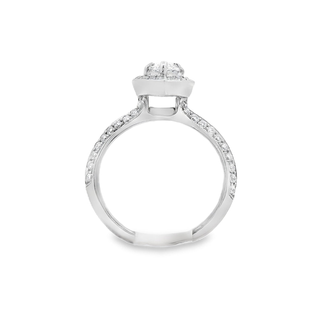 Platinum Marquise Diamond 1.17Ct Halo Engagement Ring