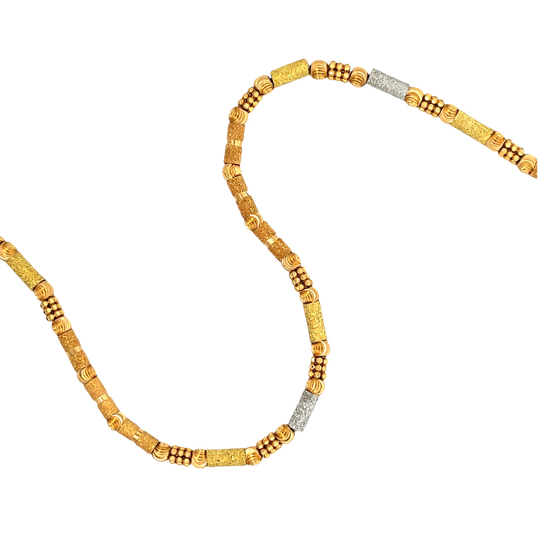 22K Tri-Color Gold Luxe Statement Necklace 18