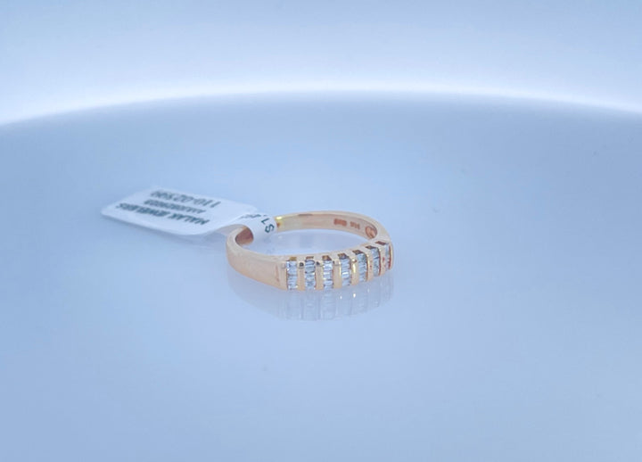 14K Yellow Gold Baguette Diamond Women's Wedding Band