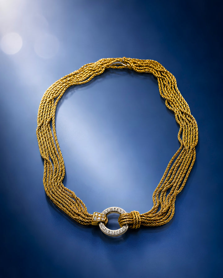 Tiffany & Co. 18K Yellow Gold Diamond Estate Necklace