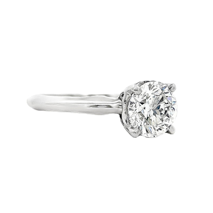 14K White Round Diamond 1.11Ct Solitaire Engagement Ring