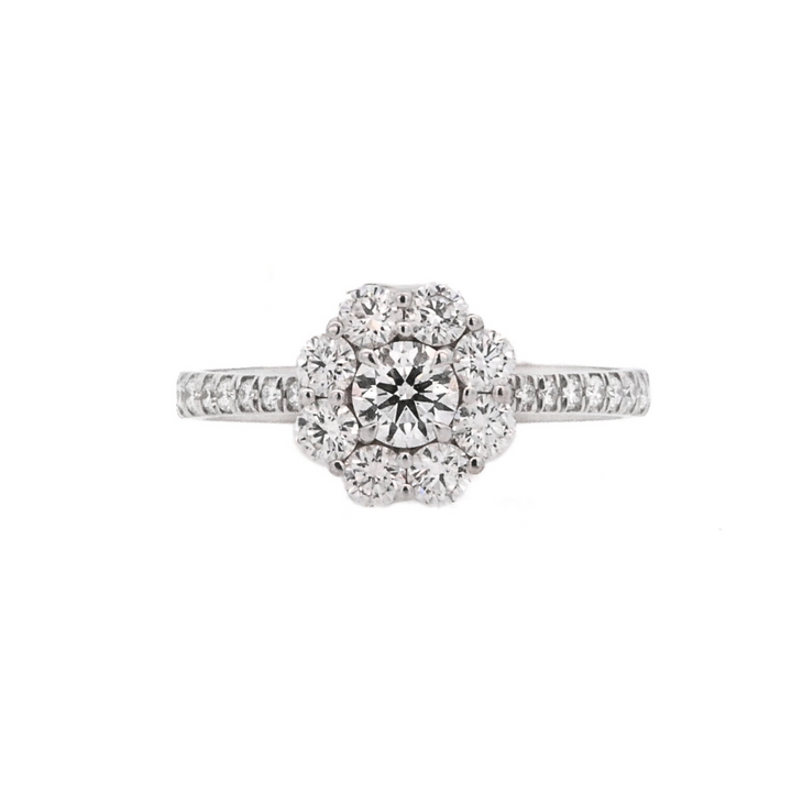 18K White Gold 0.25ct Forevermark Diamond Halo Engagement Ring