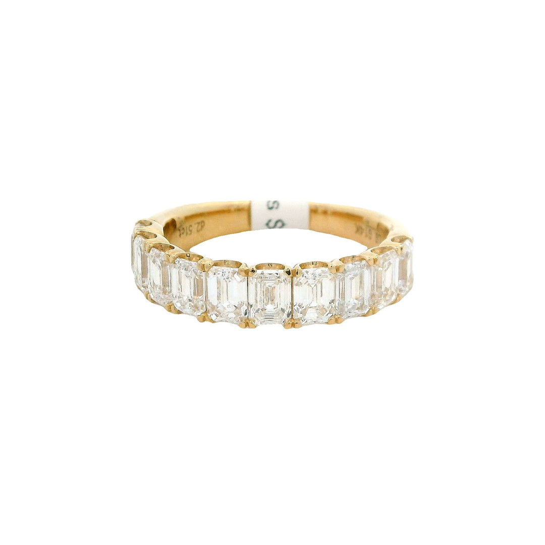 14K Yellow Gold Multi-Emerald Wedding Band