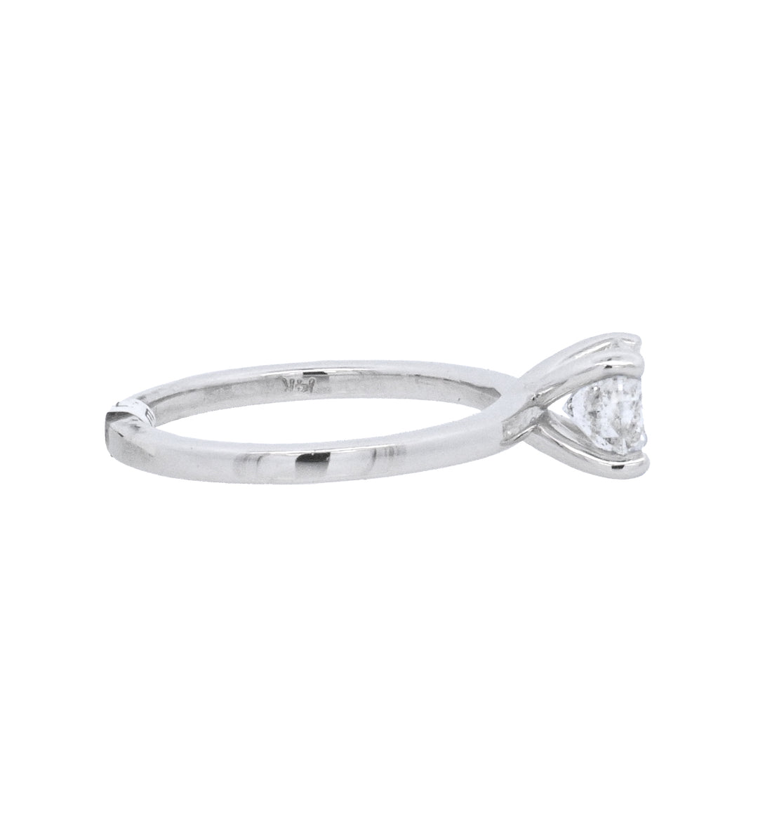 14K White Gold 1.03Ct Round Diamond Solitaire Ring