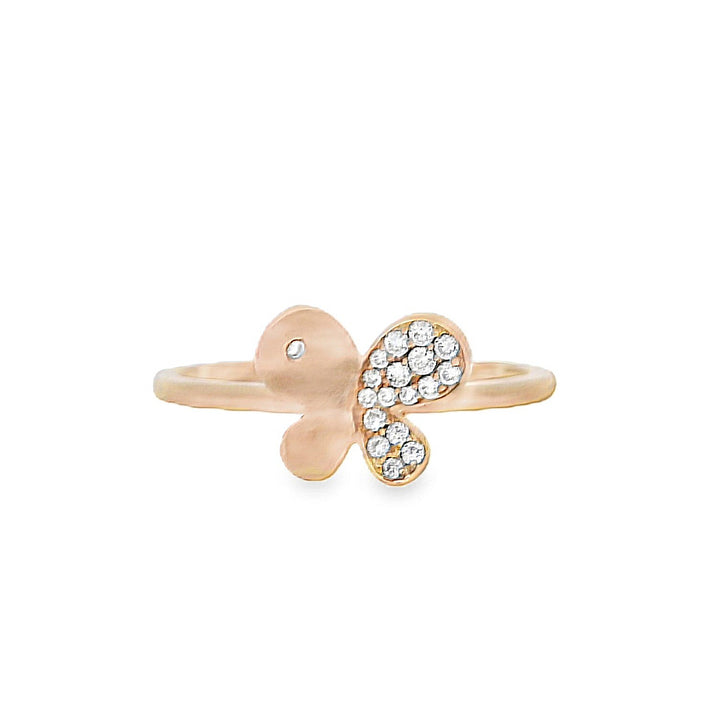 18K Rose Gold 0.09ct Diamond Butterfly Fashion Ring