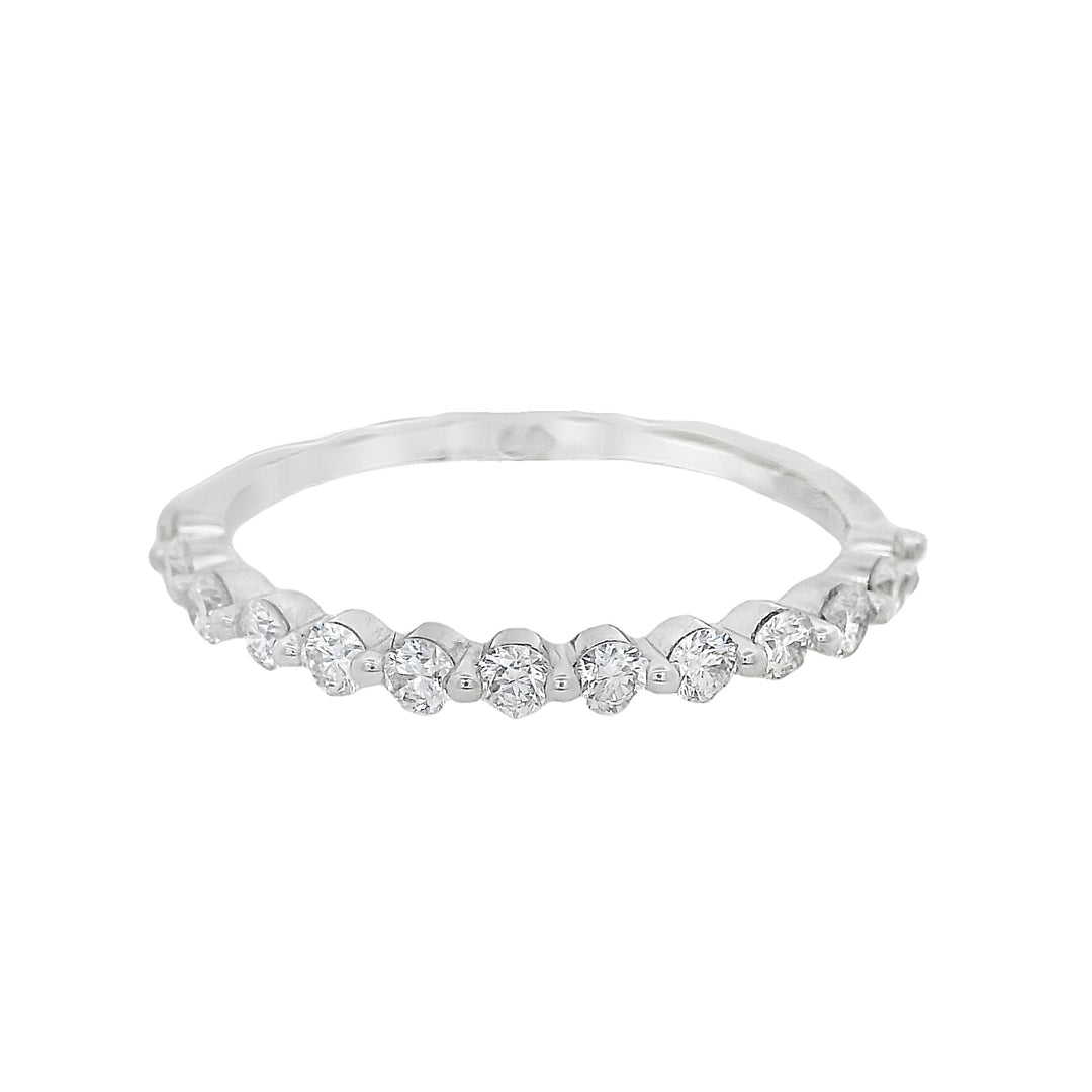 14K White Gold Diamond Wedding Band with 0.41 ctw