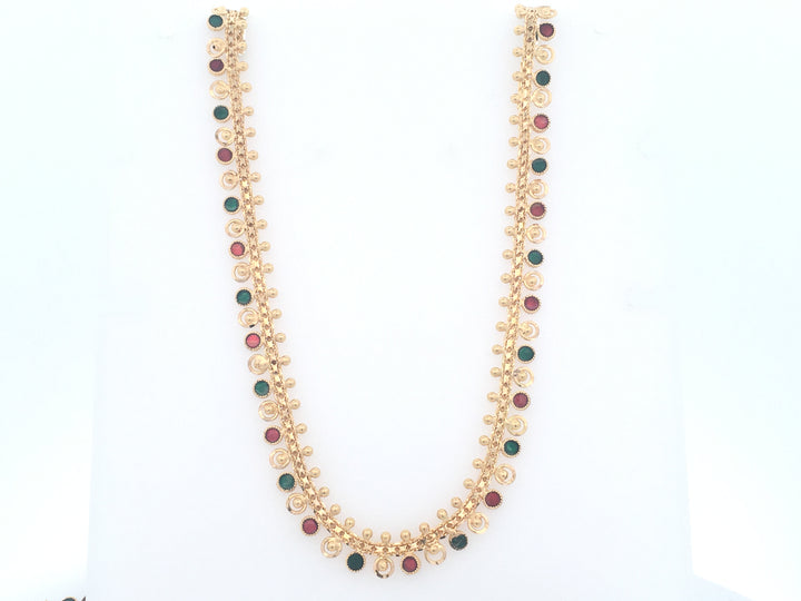 22K Yellow Gold Traditional Minakari Artisan Necklace