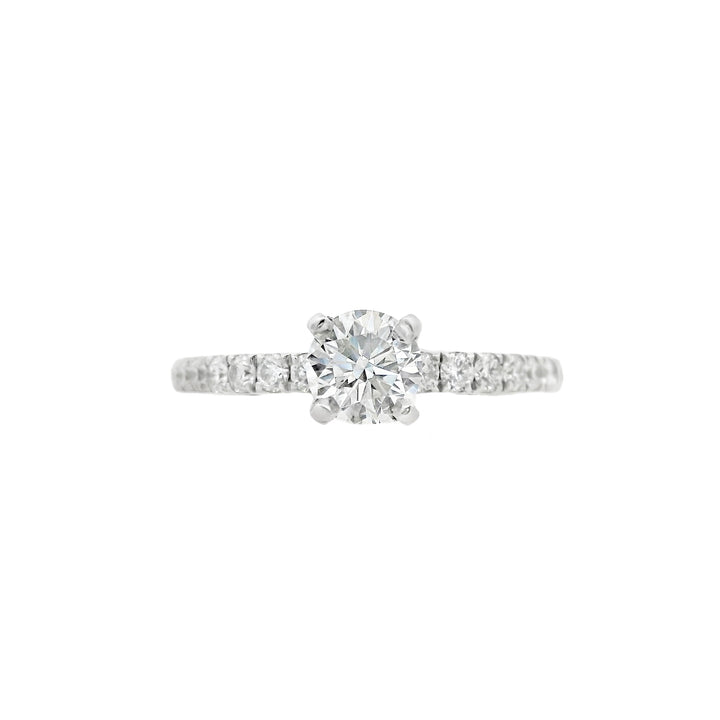 14K White Round Diamond 0.63Ct Solitaire Engagement Ring