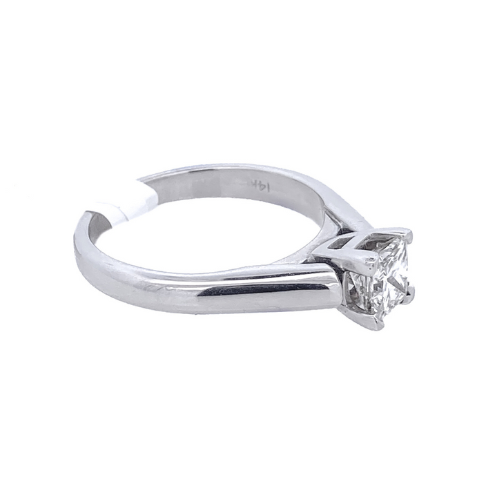 14K White Gold 0.75Ct Princess Diamond Solitaire Ring