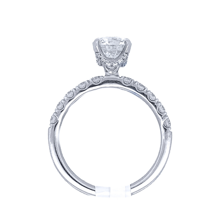 18K White Round Diamond 1.08Ct Solitaire Engagement Ring