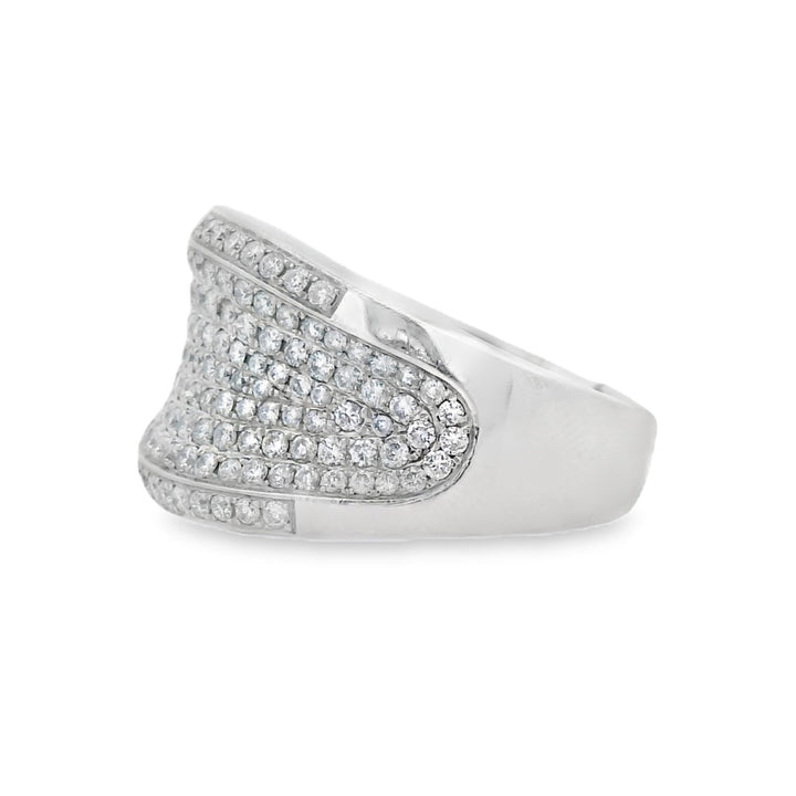 14K White Gold 1.30ct. Diamond Pave Fashion Ring