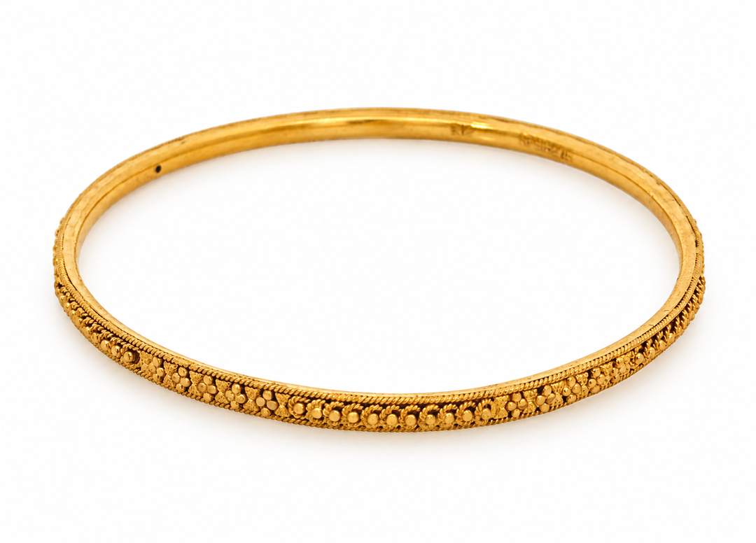 22K Yellow Gold Classic Solid Bangle Bracelet