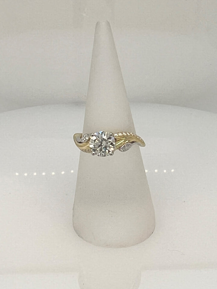 18K Yellow Round Diamond 1.20Ct Vintage Engagement Ring